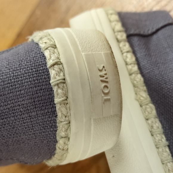 Toms Shade Heritage Canvas Jute Slip On Shoes Size 7.5 - Picture 7 of 10